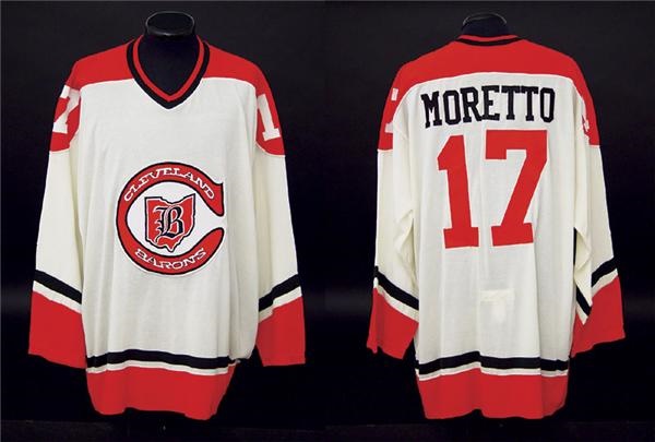 - 1977-78 Angie Moretto Game Worn Cleveland Barons Jersey