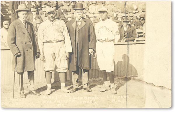 - 1916 Rube Foster & C.I. Taylor World Series Postcard Photo (3x5”)