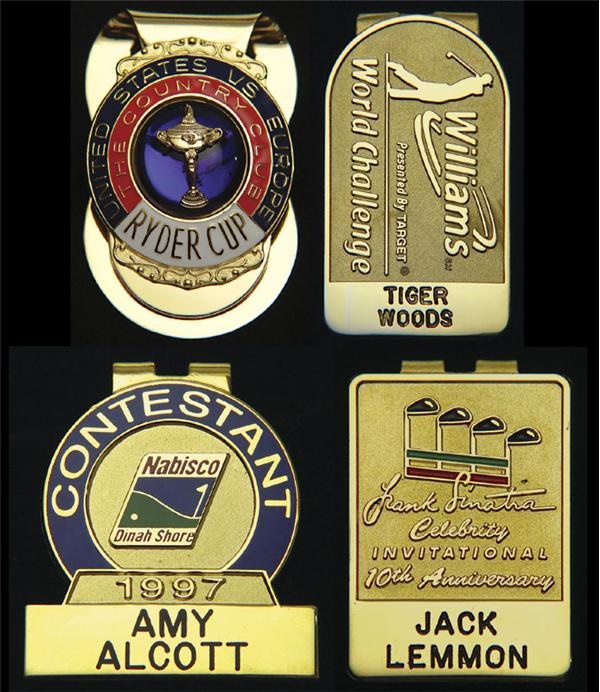 - Group of Golfers' Badges With Tiger Woods (4)