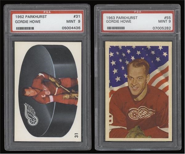 Hockey Cards - 1962 & 1963 Parkhurst Gordie Howe PSA 9’s