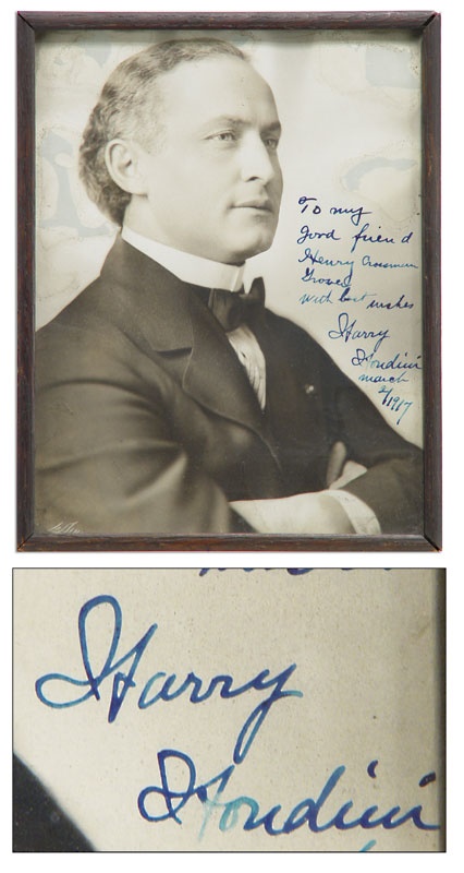 - 1917 Harry Houdini Signed Photo (7.5x9.5")