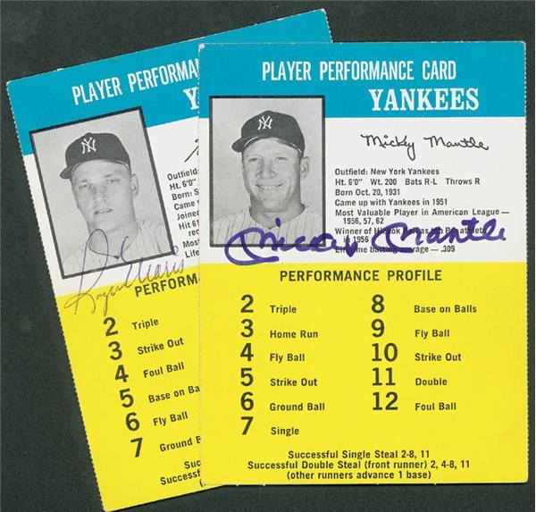 - Mickey Mantle & Roger Maris Signed Player Performance Cards (2)