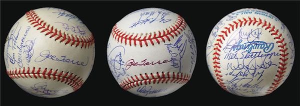 - 1998, 1999, & 2000 New York Yankees Team Signed Baseballs (3)