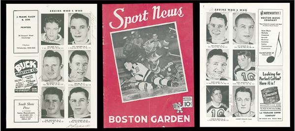 - 1940 -41 Boston Bruins Signed Program