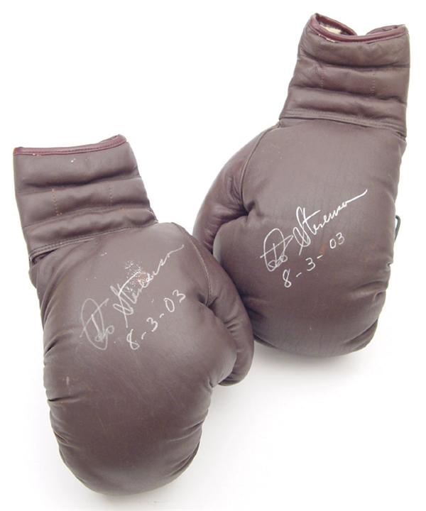 Muhammad Ali & Boxing - Teofilo Stevenson Autographed Fight Worn Gloves