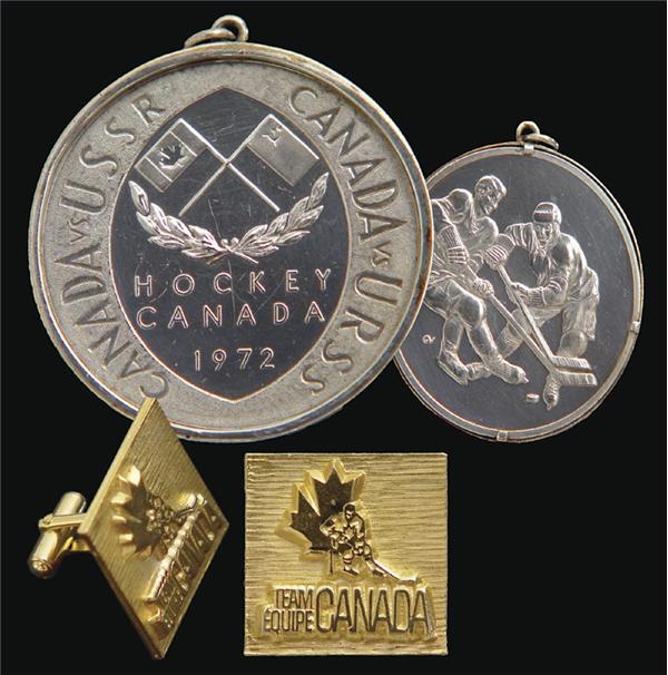 - Brad Park's 1972 Team Canada Silver Medal and Cuff Links (2)