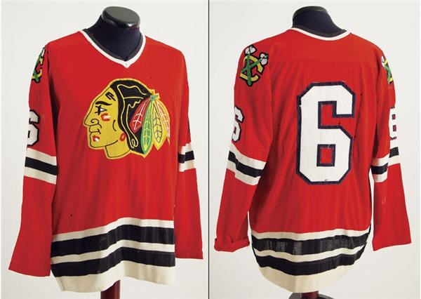 - Early 1970's Game Worn Chicago Blackhawks #6 Jersey