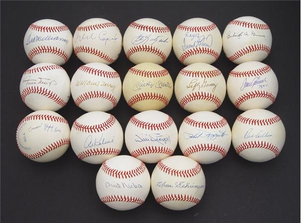 - Hall of Famers Single Signed Baseball Collection (84)