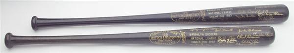 - 1952 & '53 Brooklyn Dodgers Signed Black Bats