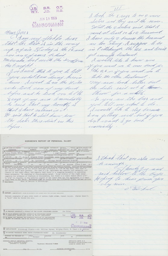 - 1959 Roberto Clemente Handwritten 3-page Letter