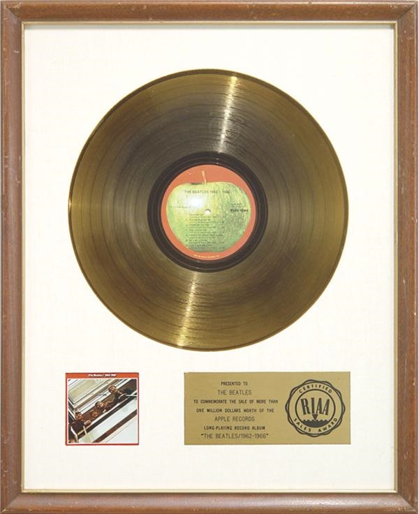 - The Beatles "1962-1966" Gold Record Award (17.5x21.5")