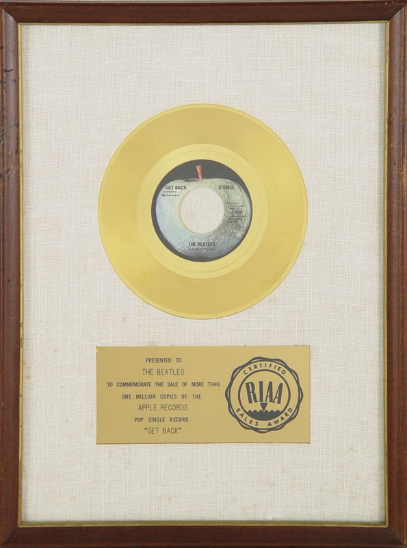 - The Beatles "Get Back" Gold Record Award (13x17")