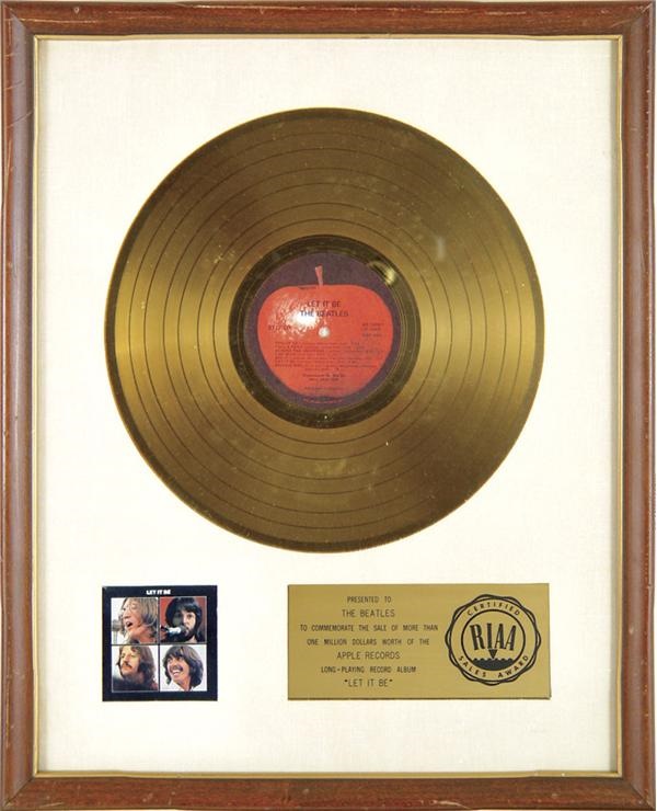 - The Beatles "Let It Be" Gold Record Award (17.5x21.5")