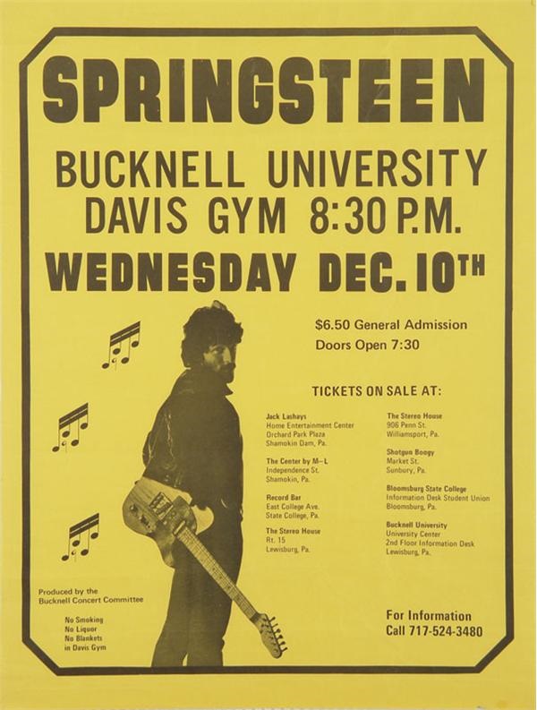 Bruce Springsteen 1974 Bucknell University Poster
