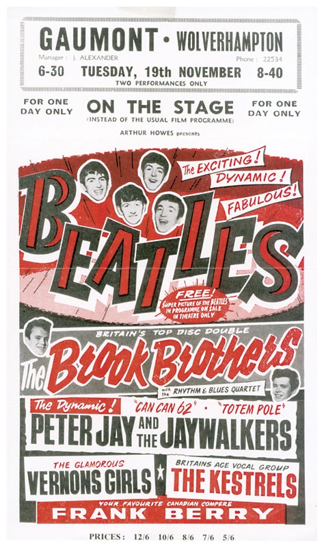 - 1963 Beatles Wolverhampton Handbill