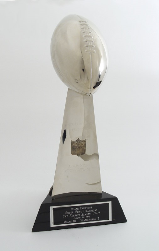 - 1972 Miami Dolphins Super Bowl Trophy (18” tall)