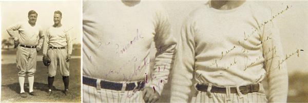 NY Yankees, Giants & Mets - Babe Ruth & Lou Gehrig Signed Photograph (11x14")