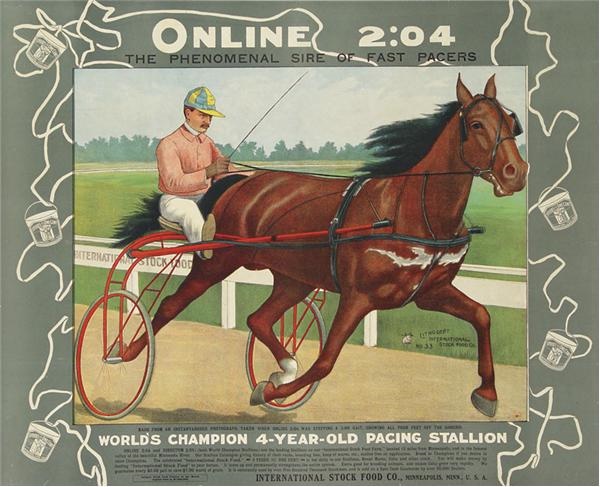 - 1898 "Online" Harness Horse Racing Poster (27.5x33.5")