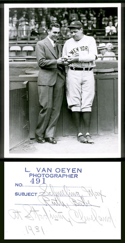 - Babe Ruth & Max Schmeling Photograph by Van Oeyen (7x9")