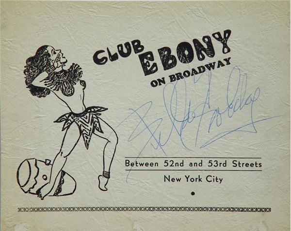 Billie Holiday "Club Ebony" Signature.