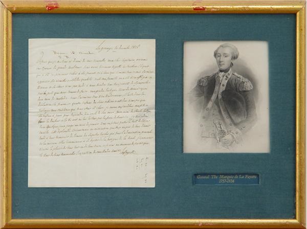 - 1820 General Marquis de Lafayette ALS