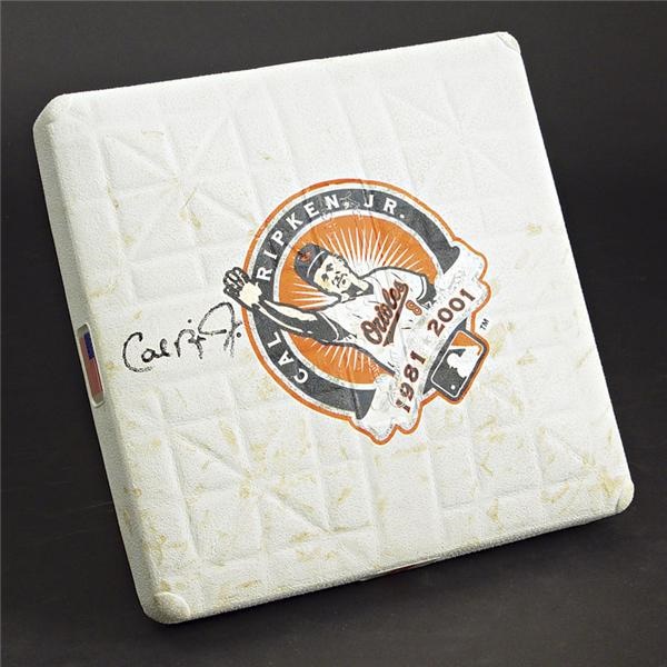 - Cal Ripken Jr. Autographed Game Used Base From His Last Game