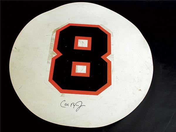 - Cal Ripken, Jr. Autographed Game Used On Deck Circle from 9-22-2001