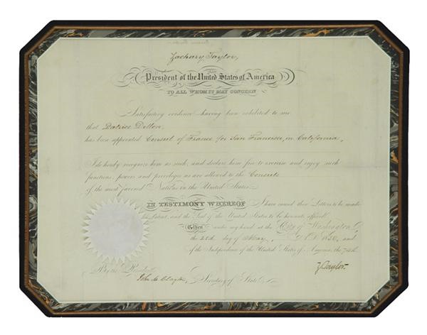 - President Zachary Taylor Signed 1850 Appointment