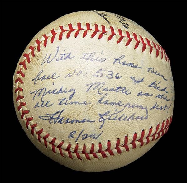 - Harmon Killebrew Signed 536th Home Run Baseball