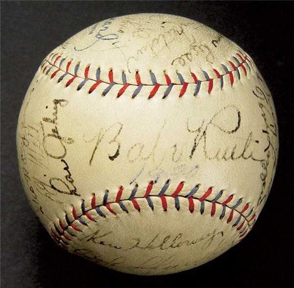 - 1930 New York Yankees Team Signed Baseball