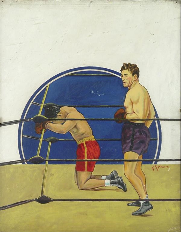 - Max Schmeling vs. Joe Louis Original <i>The Ring </i>Cover Art (22x30")