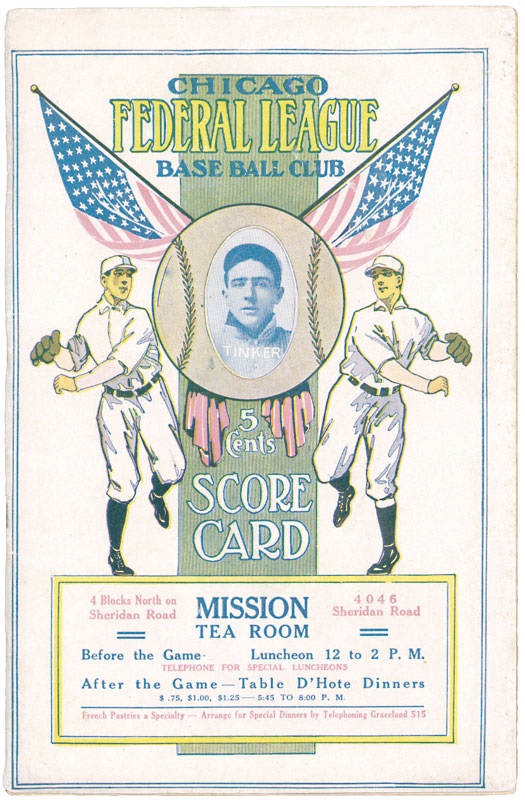 - Circa 1915 Chicago Whales 5-Cent Scorecard