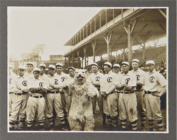 - Circa 1908 Chicago Cubs Mounted Photo w/ Bear (8x10")
