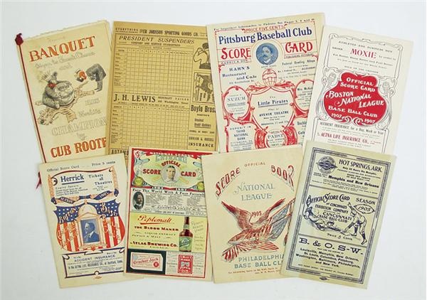 - 1900s Major League Game Programs & Signed 1907 Chicago Cubs Banquet Program (8)
