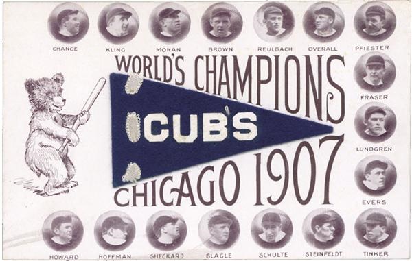 - 1907 Chicago Cubs Postcard (3.5x5.5")