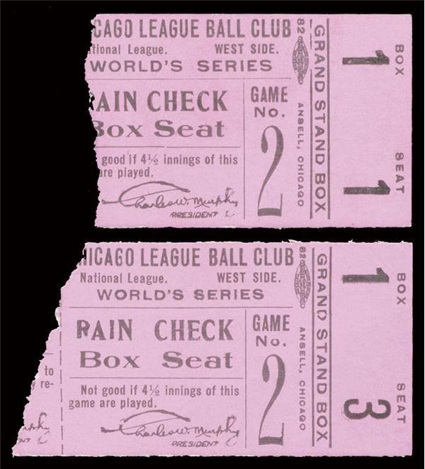 - 1907 World Series Ticket Stubs (2)