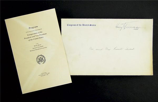 - President Truman Inaugaration Program w/ Signed Envelope