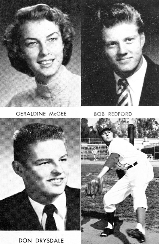 - Robert Redford and Don Drysdale High School Yearbook