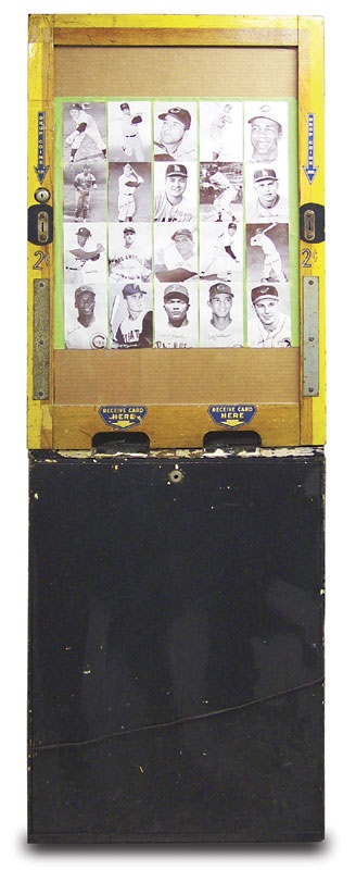 - Large 1960's Wooden Baseball Card Exhibit Machine
