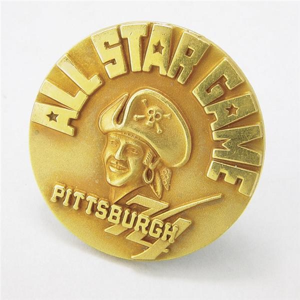 Clemente and Pittsburgh Pirates - One-of-a-Kind 1974 Pittsburgh Pirates All Star Press Pin.