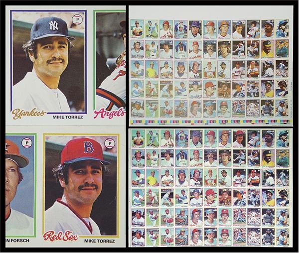 - 1978 Topps Baseball Uncut Sheet w/ Mike Torrez Variation