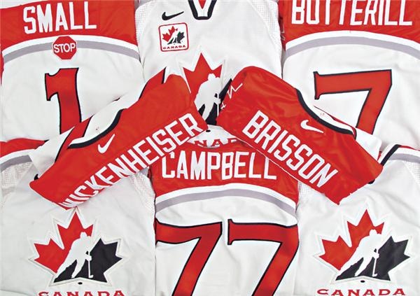 - 1998-99 Team Canada Women's National Teams World Champion ship White Set of Game Worn Jerseys (19)