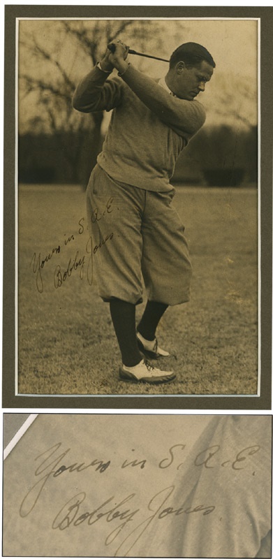 - 1930 Bobby Jones Vintage Signed Photo (7.5"x9.5")