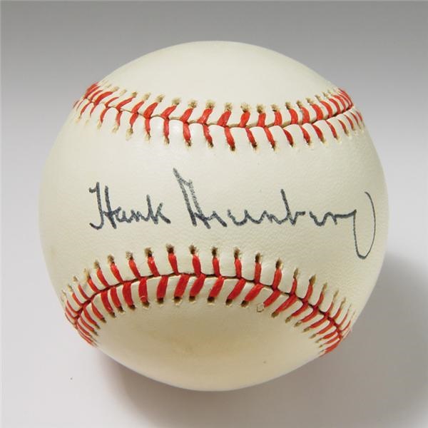 Single Signed Baseballs - Hank Greenberg Single Signed Baseball