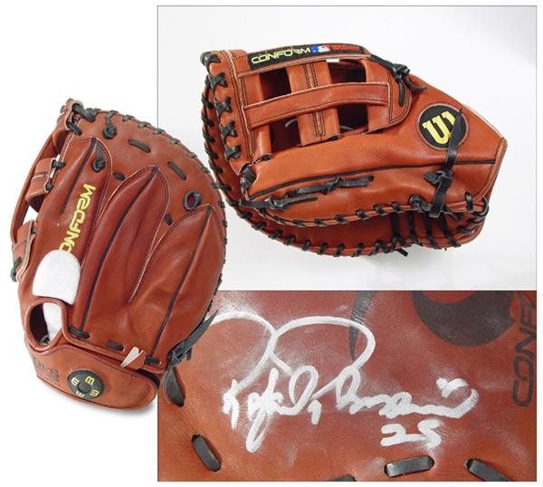Rafael Palmeiro Autographed Game Used Glove