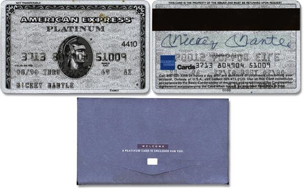Mickey Mantle’s Signed American Express Credit Card