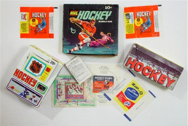 Unopened Cards - 1930s-70s Hockey Display Box & Wrapper Collection