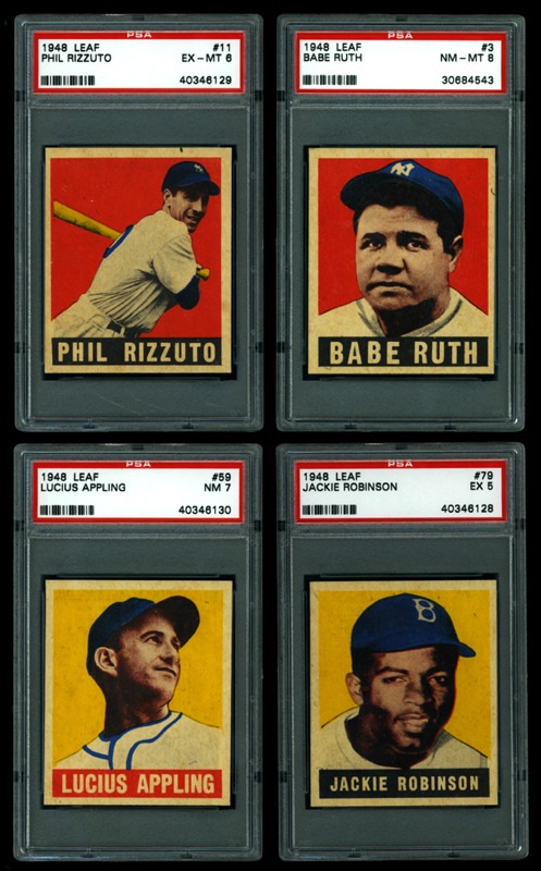 - 1948 Leaf Baseball Collection (15) with Ruth PSA 8