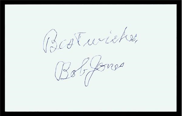 - Bobby Jones Autograph (3.25”x5.25”’)