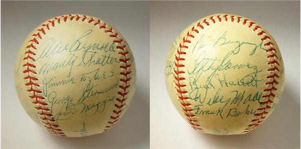 - 1954 New York Yankees Old Timers Signed Baseball